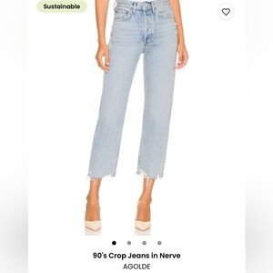 AGOLDE Women's 90s pinch crop Light Blue Crop Jeans